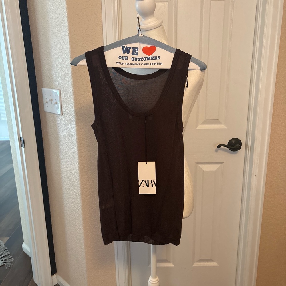 Zara Dark Brown Tank Top
